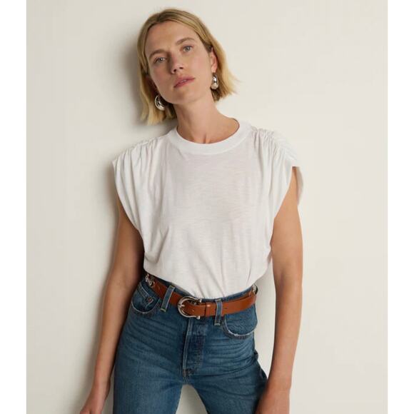 New Nation Ltd Frankie Muscle Tee Pima Cotton T-Shirt White Shirt Top Small - Picture 2 of 11